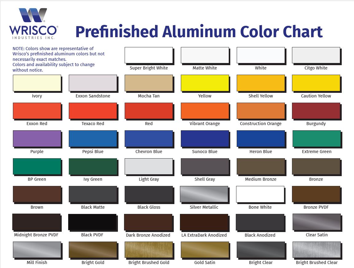 Coated Metal Color Charts Specialty Construction, Inc.